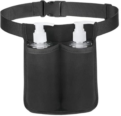Accessoires de massage : pochette pour flacons de massage porte-lotion sac banane professionnel pour 2 flacons d'huile organisateur ceinture avec ceinture ajustable sans huile.