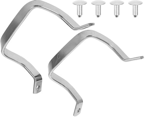 FIXOSHEE Asa de Repuesto Olla de Acero Inoxidable, 2 Piezas | Plata, Superficie Lisa y Agarre Ergonómico, Accesorio Lateral para Vapor y Sartenes