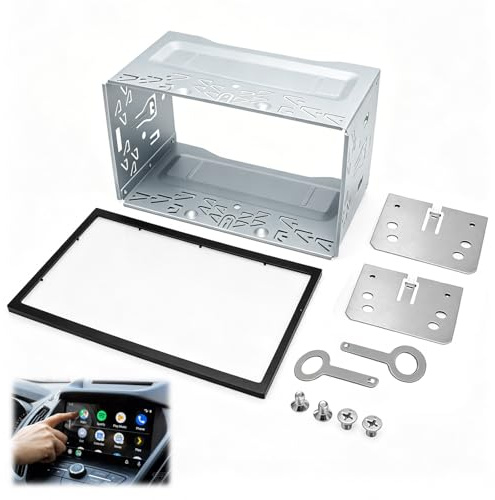Doppel DIN Einbaurahmen, 2DIN Doppel Metallrahmen Halterung Universal Einbauschacht Radio Metall Autoradio Einbaurahmen für Auto Radio Auto DVD Player GPS Navigation