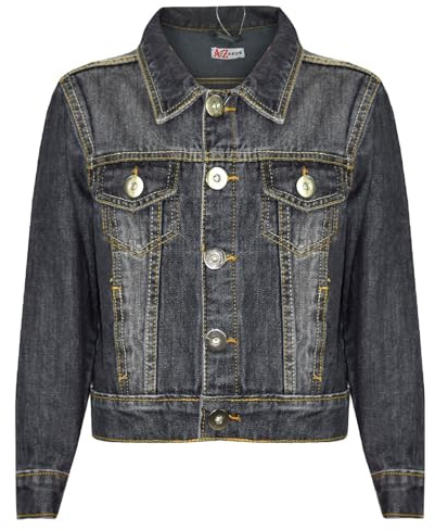 A2Z 4 Kids Boys Denim Jacket Classic Stylish Fashion Coat for Children Durable Cotton Jeans Jacket with Button Fastening, Pockets and Collar Casual Everyday Outerwear Ages 3 to 13 Years