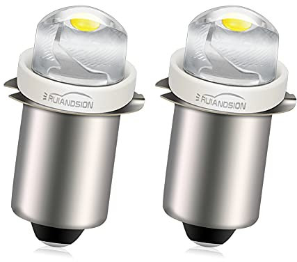 Ruiandsion Bombilla LED blanca P13.5S de 3-18 V, 0.5 W, 6000 K, 100 lúmenes, tierra negativa (paquete de 2)