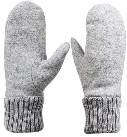 Qchomee Qchomee Damen Winter Fäustlinge Handschuhe Damen Mädchen Winterhandschuhe Fäustlinge Plüsch Warme Strickhandschuhe Weiche Wollhandschuhe Dicke Skihandschuhe für Outdoor Snowboard Fahrrad, Hell