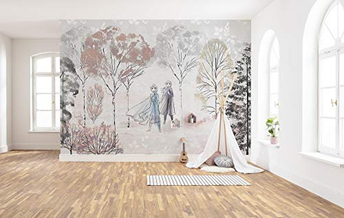 Komar Vlies Fototapete Frozen Natural Spirit | Größe: 400 x 280 cm (Breite x Höhe), Bahnbreite 50 cm | Tapete, Wandbild, Dekoration, Wandbelag, Kinderzimmer, Schlafzimmer | DX8-015, bunt