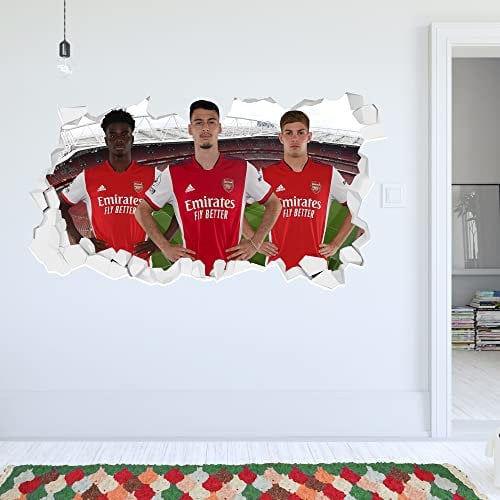 Beautiful Game Arsenal FC Attacking Trio 21/22 Broken Wall Sticker (60cm x 30cm)