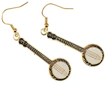 Miniblings Banjo Ohrringe Hänger Musiker Country Musik New Orleans Gitarre Blues - Handmade Modeschmuck I Ohrhänger Ohrschmuck versilbert