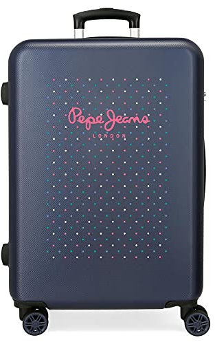 Pepe Jeans Molly Mittlerer Koffer Mehrfarbig 48x68x26 cms Hartschalen ABS Kombinationsschloss 70L 3,7Kgs 4 Doppelräder, Metallisch