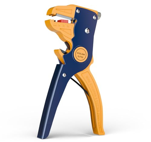VCELINK Wire Stripper and Cutter, Professional Quick Strip Automatic Wire Stripper, 2 in 1 Adjustable Electrical Cable Wire Stripping Tool&Eagle Nose Self-Adjusting Wire Pliers (7-Inch), Blue