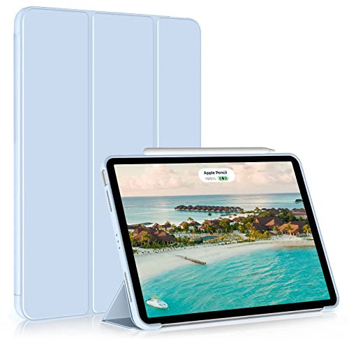 ZOYU Hülle für iPad Air 11 Zoll M3 2025 M2 2024 7. 6. Generation, Hülle für iPad Air 5. 4. Generation 2022 2020, Auto Sleep/Wake, Slim Silikon Schutzhülle Case, Himmelblau