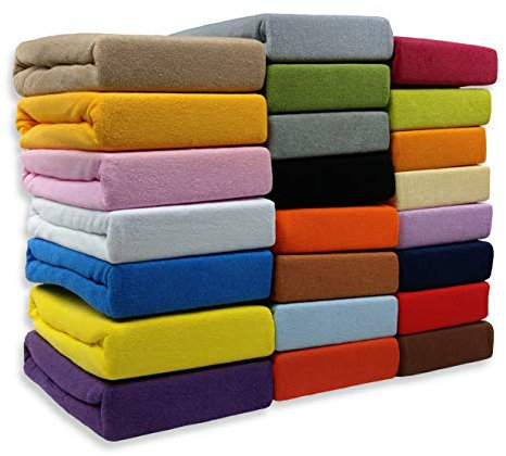 2er-Set SPANNBETTLAKEN Frottee Bettlaken Baumwolle Spannbetttuch Betttuch Doppelpack (Rosa, 90-100 x 200 cm)