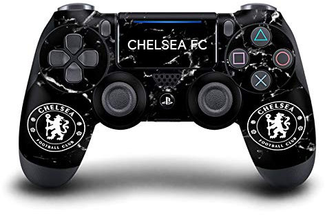 Head Case Designs Offizielle Zugelassen Chelsea Football Club Schwarz Marmor Gemischt Logo Matte Vinyl Haut Gaming Aufkleber Abziehbild kompatibel mit Sony Playstation 4 PS4 DualShock 4 Controller