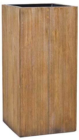 VIVANNO Pflanzkübel Blumenkübel Säule Holz Block Braun - 90x43x43
