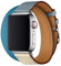 Compatible avec Apple Watch Bracelet 38 mm, 40 mm, 45 mm, bracelet de rechange en cuir véritable double tour slim pour iWatch Série 7 6 SE 5 4 3 2 1 Bracelets en cuir gris bleu # 7 38 mm/40 mm/41 mm