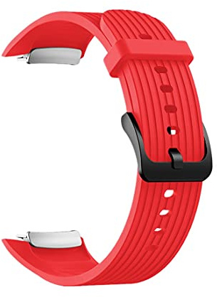 Huwokxix Armband Kompatibel mit Samsung Gear Fit 2 Pro/Fit 2,Verstellbares Silikon Sport Strap Ersatzband für Gear Fit 2 SM-R360/Fit 2 Pro SM-R365 (Rot, Kleine)