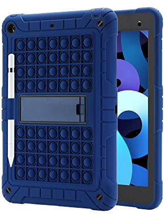 XZC iPad 9/8/7 Generation Hülle (iPad 10.2 Zoll Hülle 2021/2020/2019) Push Pop iPad Hülle Stoßfest Fallschutz Cover mit Stifthalter Kickstand Schultergurt (Blau)