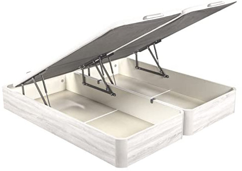 What The Sleep | Canapé Abatible de Madera Gran Capacidad | 180x200 | 2 Canapés Abatibles 90x200 Unidos | Montaje y Retirada Usado Incluido | Glaciar | 32 cm | Apto Todos Colchones | Storage Bed