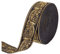 FINGERINSPIRE 10m 25mm Schwarz Vintage Jacquardband Ethnischer Stil Gewebte Bordüre mit Blumenmuster Jacquard Goldranke auf Band Bordüre für Heimwerker, Nähen, Basteln, Heimdekoration