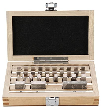 Juego de 32 bloques de calibre métrico, calibre de torno de acero de 1,005-50 mm, grado 0, bloques de inspección de deslizamiento, juego de herramientas de calibrador de medición