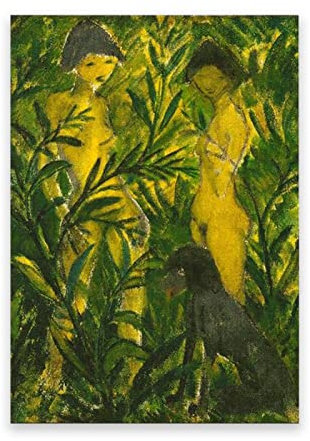 Otto Müller. Leinwand Wandkunst berühmt. Gemälde Reproduktion bilder. Moderne Leinwandkunst. Heimbüro-Dekorationen. (Zwei Mädchen) 40 x 64 cm (15,7 x 25,2 Zoll), rahmenlos