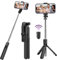 Lopnord Perche à selfie trépied avec télécommande sans fil pour iPhone 14 13 12 Pro Max/iOS, support de téléphone portable extensible avec déclencheur à distance sans fil pour Android/Samsung Galaxy