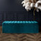 Ottoman Storage Box - Lined Striped Ottoman Box - Plush Velvet Upholstered Blanket Box - Velvet End Table - End of Bed Bench - Shoe Storage Bench - Entry hallway Bench - Ottoman Footstool with Storage