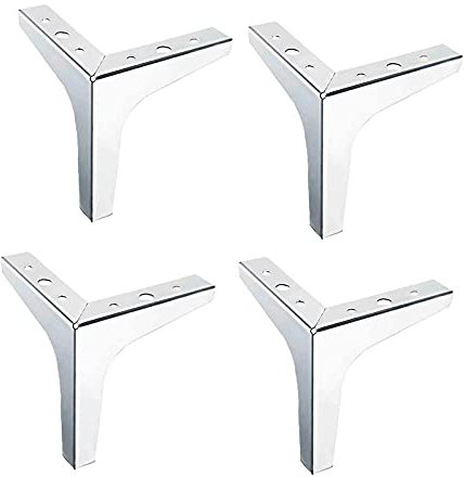 Möbelbein, Sofabein, Metallbeinfüße, 12,7 cm, Italienischer Stil für Sofa, Couch, Schrank, Gold, Schwarz oder Chrom, DIY (Chrom)