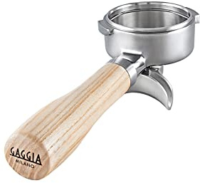 Gaggia Edelstahl Siebträger mit Griff aus Eschenholz Holzsiebträger New Classic