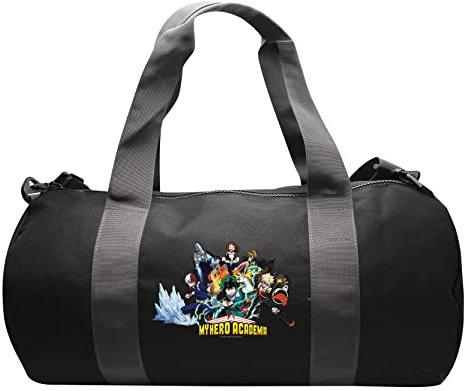 ABYstyle - My Hero Academia Sporttasche Helden U.A., Schwarz , Ein großes Staufach und eine Tasche auf der Rückseite