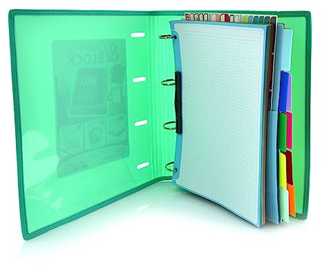 Carpeta & Block A4 Colorline - REF. 43211-4 Anillas -100 hojas - 10 Separadores - 80 Indicadores - 8 Colores (Turquesa)