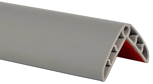PVC Kantenschutz für Treppenstufen, Winkelprofil Selbstklebend Kantenschutz-Gummi-Stoßleiste für Wand-Schreibtischmöbel,Treppenschutz,Tischkantenschutz für Garage (3.5CM*3.5CM-Grau)