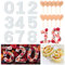 WHC 9 Stück Zahlenform zum Backen, 12 Zoll Zahlenform 0-8 Zahlen Vorlage für Kuchen Number Cake Backform mit 10 Tortensteckern, Backform Zahlen Groß für Geburtstag Hochzeit Jahrestag Tortendekoration