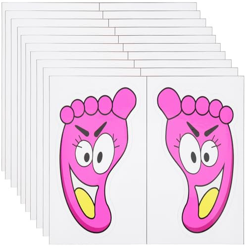 Amosfun 10 Paar Bodenaufkleber Aufkleber für Kinder wasserdichter Bodenbelag Wohnkultur wasserdichte Aufkleber für Fußdrucker PVC-Fußabdruckaufkleber Rolltreppe Rosa