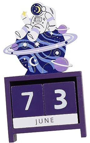 TEHAUX 1stk Ewiger Tischkalender Weihnachtskalender Für Kinder Holzdekor Spielzeug Für Kinder Die Rose Aufbewahrungsschrank Aus Holz Violett Büro Geschenk Austauschbar Hölzern