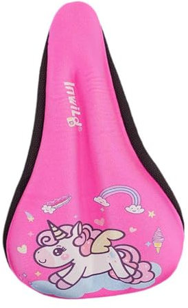 Oshhni Kids Bike Seat Cover Pink Seat Cushion Cover Padded Bike Seat Cover Bike Seat Protective Cover Soft Childrens Bike Seat Cushion Cover for Kids Bike Saddle for Boys Girls, Pink, M