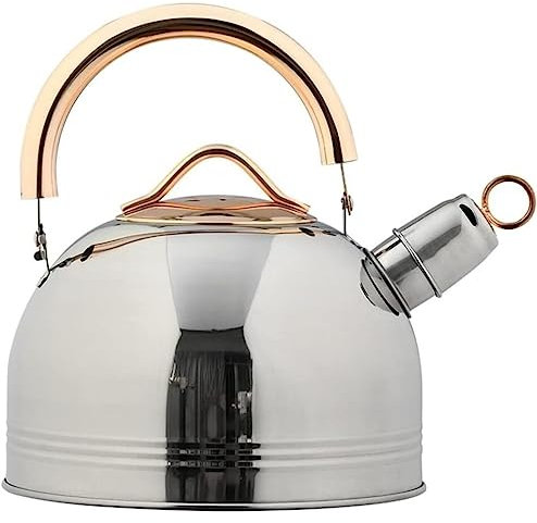 OUYUE Tetera con Silbato Hervidor De Té Silbante De Acero Inoxidable, Estufa De Tetera De 3L/3000ML, Hervidor De Agua Hirviendo, Cocina De Inducción para Sala De Té Hervidor Silbante Tetera Silbadora