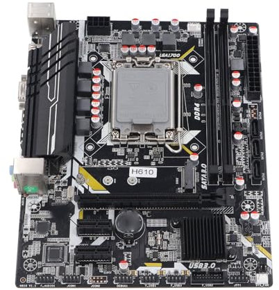 H610U Motherboard, 2xDDR4 DIMM NVME M.2 PCIE, 16X Gen 3.0 Slot LGA1700 ATX Motherboard for Core 12 13th Gen