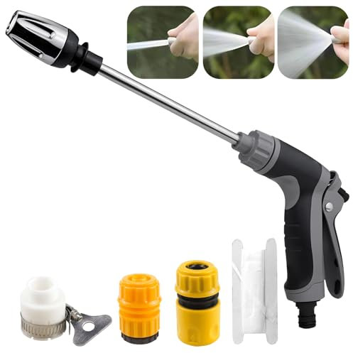 Turbo Washer für Gartenschlauch, Gartenschlauch Düse mit Drei Sprühmodi, Galvanisierte Hochdruck Wasserpistole, Geeignet für Gartenbewässerung, Reinigung von Böden, Terrassen, Haustieren