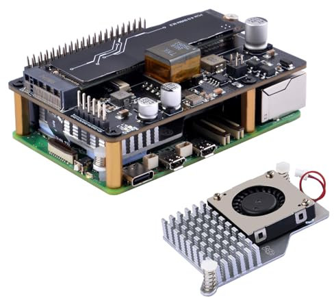 GeeekPi P33 M.2 NVME M-Key PoE+ Hat für Raspberry Pi 5, mit offiziellem Raspberry Pi 5 Active Cooler, Unterstützung M.2 NVMe SSD 2230 2242 2260 2280