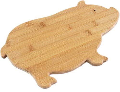Dinntty Planche À Découper en Bois en Forme De Cochon, Planche De Service en Bambou, Planche À Charcuterie Amusante pour Décoration De Cuisine 15 x 0,5