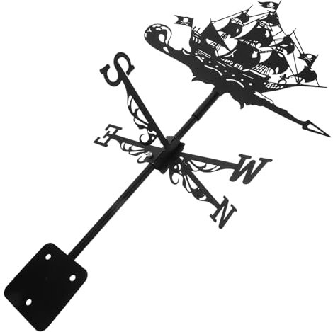 FONDOTIN Veleta Decorativa Única para Exteriores con Forma de Pirata de Metal Que Realza Tu Encanto Náutico