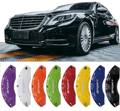 4pc Brake Caliper Covers Compatible Front Rear 19/20/21/22 Wheel Size for Mercedes Benz S Class Accessories (Black)