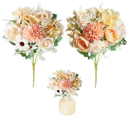TICKLELY Decorazioni Fiori Finti – Rose Finte per Decorazioni, Bouquet Fiori Finti, Fiori Giganti per Allestimenti