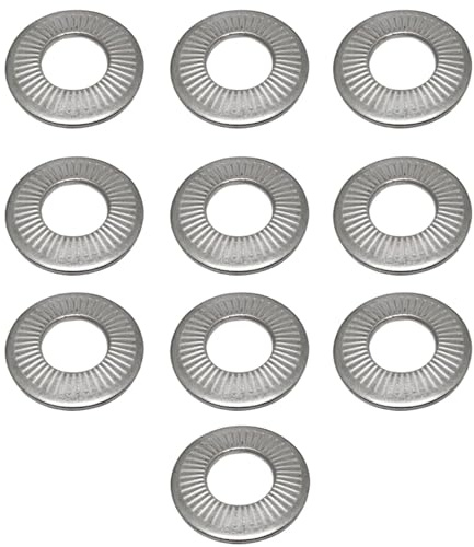 10 Stück Edelstahl-Unterlegscheiben, gezackte konische Federdistanzscheiben, Scheibendichtungen, Ersatz für elektronische Reparaturen, Automobile(M10)