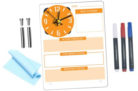 VOSAREA Schreibtisch Uhr Acryl Memo Board Löschen Bord Schreibtisch Planer Whiteboard für Büro Hause