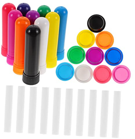 COLLBATH 50stücke Nasal Sticks Für Ätherische Öle Tragbare Duftsticks Mit Baumwollkern Farben Für Aromatherapie Und Inhalation Unterwegs