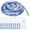 sourcing map Plastic Chain 200 FT/61 M, Safety Chain Blue White Plastic Chain Link Barrier with Zip Ties and S-Hooks for Crowd Control Queue Line Fence Decoration