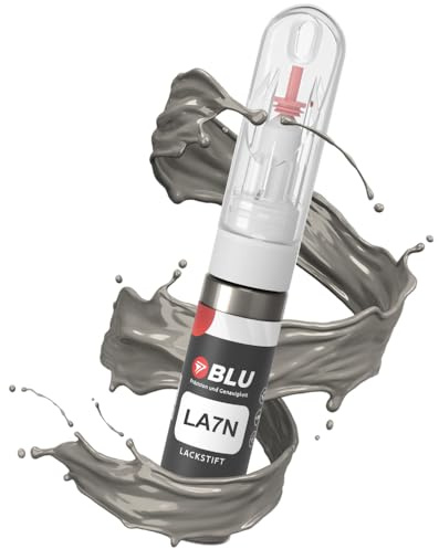 BLU Lackstift Auto kompatibel für VW LA7N Silber Limestonegrey | Auto Lack Reparatur 2in1 Ausbesserungslack Pinsel + Nadel