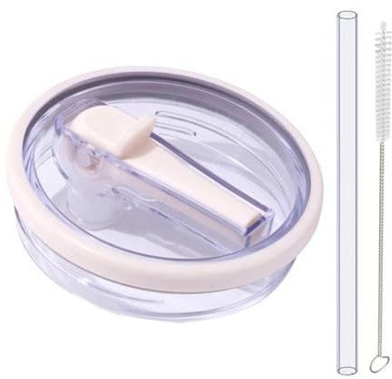 Usper Leak Proof Lid for Stanley Cup 40oz, 2PCS Straw, 1PCS Beige, Reusable, Dustproof