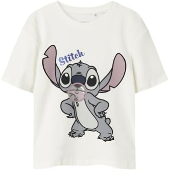 NAME IT Mädchen Girl T-Shirt Stitch Nkfakuri Stitch Ss RLX Top Box Wdi (1er Pack)