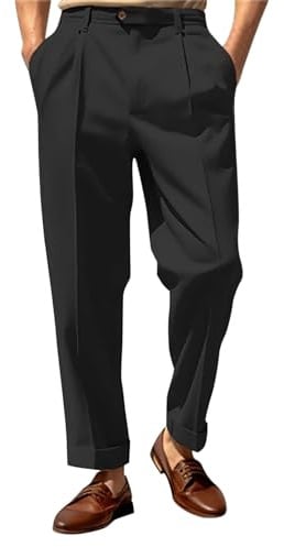 Pantalon de costume pour homme, uni, sobre, business, décontracté, coupe droite, mode homme élégante pour tout le monde