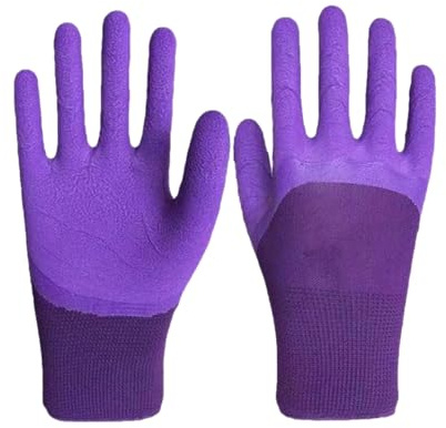 SuperAuriga Gardening Gloves with Claws - Anti-Slip & Durable for Planting, Digging, Weeding (Purple, Without Claws)